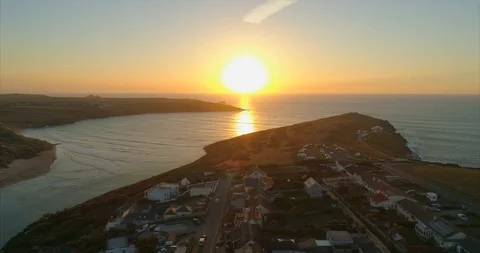 Sunset In Newquay, Cornwall Stock Footage 104853888