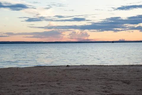 The sunset next to a river Stock Photos