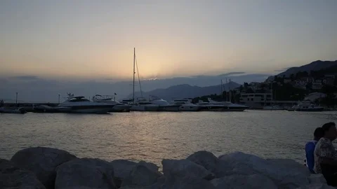 Sunset in nice beach Stock Footage 78906239