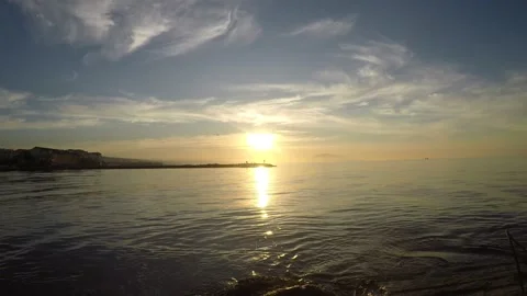 A sunset from a nice evening from the algerian beach beach Video stock 147502980