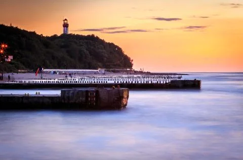 Sunset in Niechorze Stock Photos
