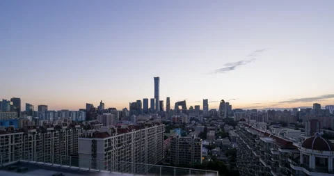 From Sunset to Night, Beijing skyline (Time-lapse) Stock Footage 132153264