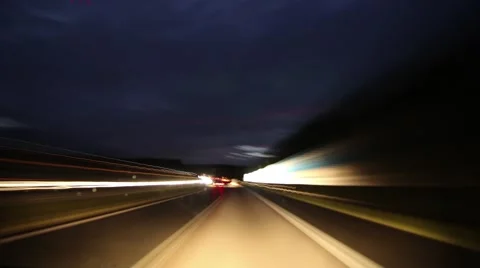 Sunset night road trip 4k time lapse spain Stock Footage 54401041
