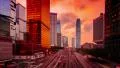Sunset to night time-lapse of the Admiralty business district in Hong Kong 4k or 4k+ Resolution
