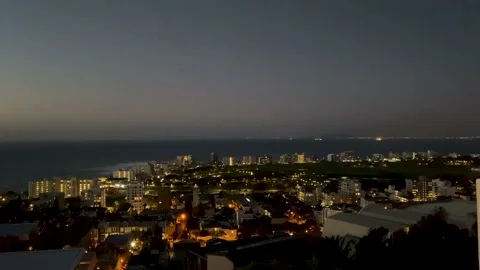 Sunset to night time lapse over Green Point, South Africa Stock Footage 154410522