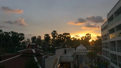 Sunset into night timelapse - fast moving clouds Stock Footage 194384178