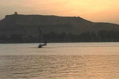 Sunset on the Nile in Aswan Egypt Stock Footage 121482