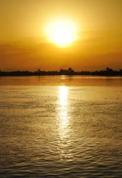 Sunset on the Nile 스톡 사진