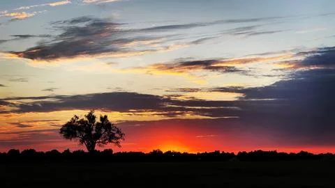 Sunset in Norman OK Stock Photos