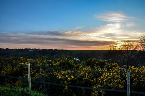 Sunset in Normandy Foto stock