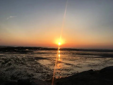 Sunset in normandy Stock Photos