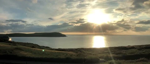 Sunset in North Cornwall 库存影片 91373797