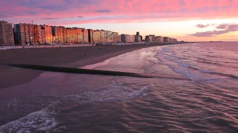 Sunset at the North Sea beach 库存影片 54767760