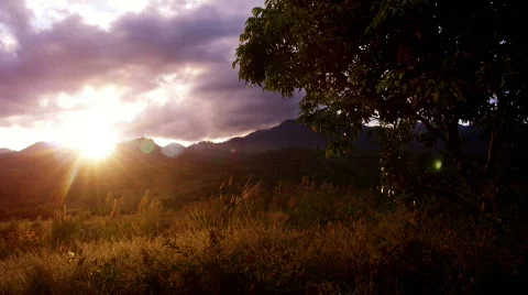 Sunset in the North of Thailand 스톡 동영상 436180