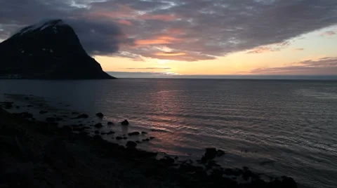 Sunset in northern Iceland Video stock 7673339