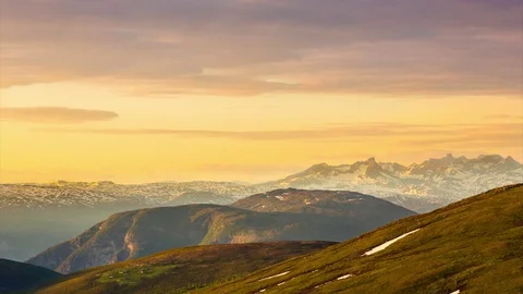 Sunset in Norway mountains. Vídeos de archivo 78150411