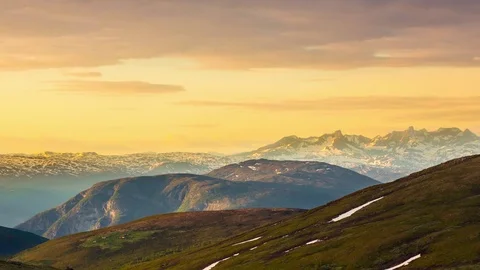 Sunset in Norway mountains. Stock Footage 78724246