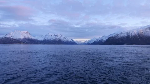 Sunset in Norway in the sea 스톡 동영상 126881614