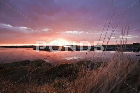 Sunset, Nothern Norway, Foreground Stock Photos