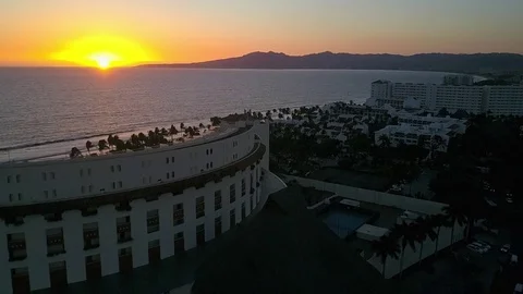 Sunset Nuevo Vallarta Beach Stock Footage 74670894