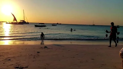 Sunset in Nungwi Stock Footage 289378050