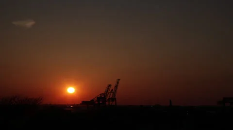 Sunset NYC Brooklyn Statute of Liberty Video stock 36770046