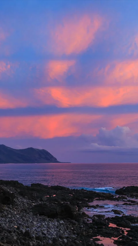 Sunset in the Oahu Island Stock Footage 293154143