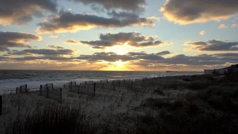 Sunset OBX NC beach Video stock 101038570