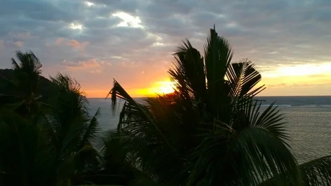 The sunset at the ocam ocam beach, Philippines Stock Footage 109795899
