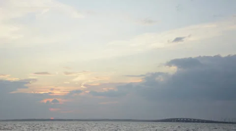 Sunset ocean bay time lapse wide angle HD 1080 Stock Footage 27963946