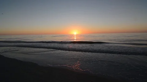 Sunset ocean beach Stock Footage 97225686