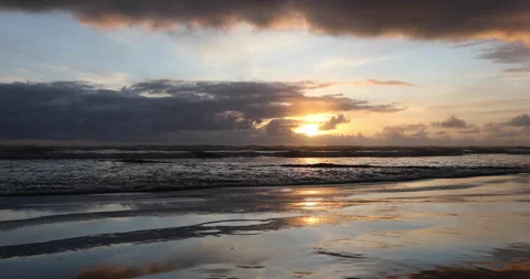 Sunset ocean beach Stock Footage 165263650