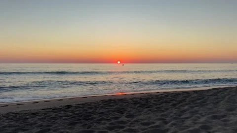 Sunset ocean beach Stock Footage 303787893