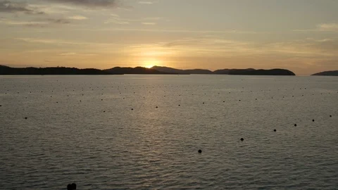 Sunset on the ocean with beautiful background Stock Footage 102837825