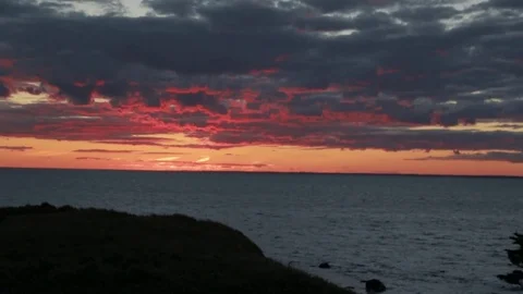 Sunset on ocean, camera panning Video stock 78771343