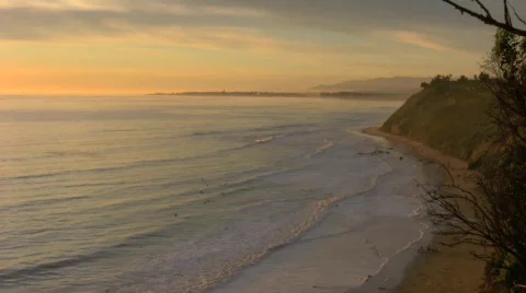 Sunset Ocean Cliffs 2 Stock Footage 637706
