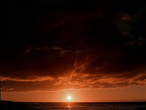 Sunset Ocean Clouds 320x240 Stock Footage 558589