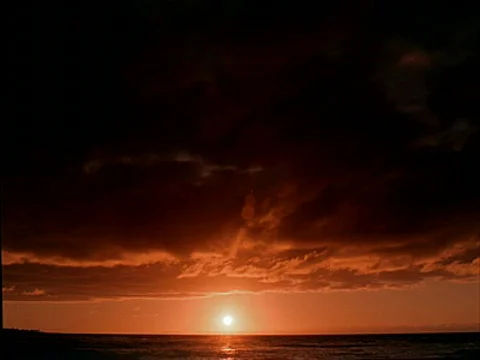 Sunset Ocean Clouds 400x300 Stock Footage 558592