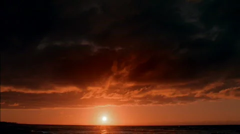 Sunset Ocean Clouds HD Stock-Footage 558646