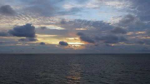 Sunset in ocean from cruise ship. Stock Footage 259969149