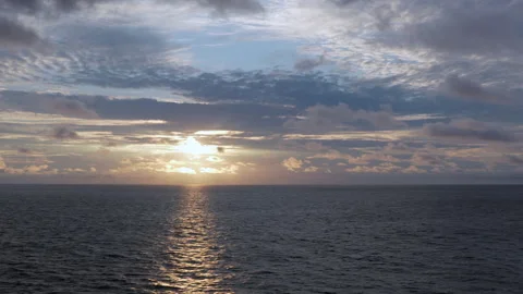 Sunset in ocean from cruise ship. Stock Footage 259969363