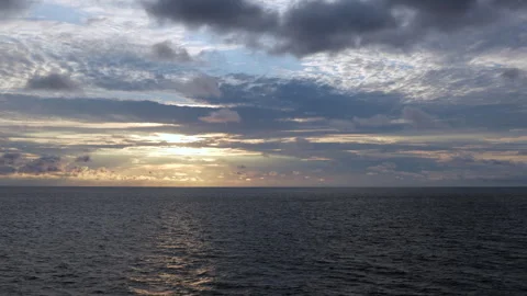 Sunset in ocean from cruise ship. Stock Footage 260126161