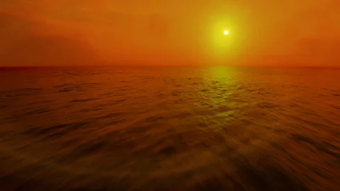 Sunset Ocean Flyover Stock Footage 113965025