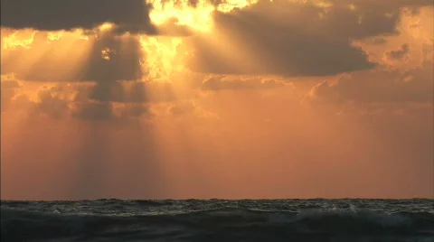 Sunset on ocean Stock Footage 480102