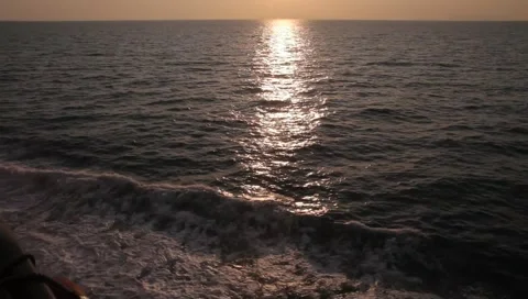 Sunset ocean Video stock 5043179