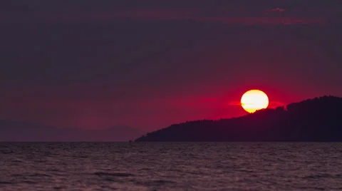 Sunset by the ocean Stock Footage 31654596