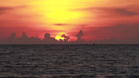 Sunset in the ocean Stock Footage 84433214