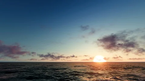Sunset in the ocean Stock Footage 98407195