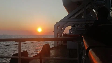 Sunset in ocean Stock Footage 254131351