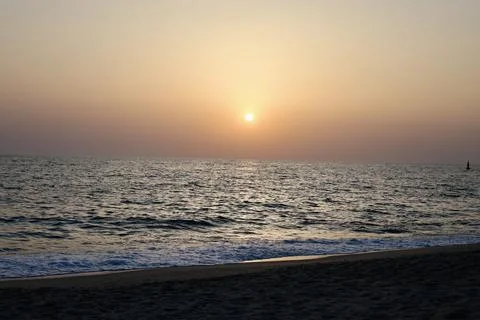 Sunset ocean horizon Stock Photos